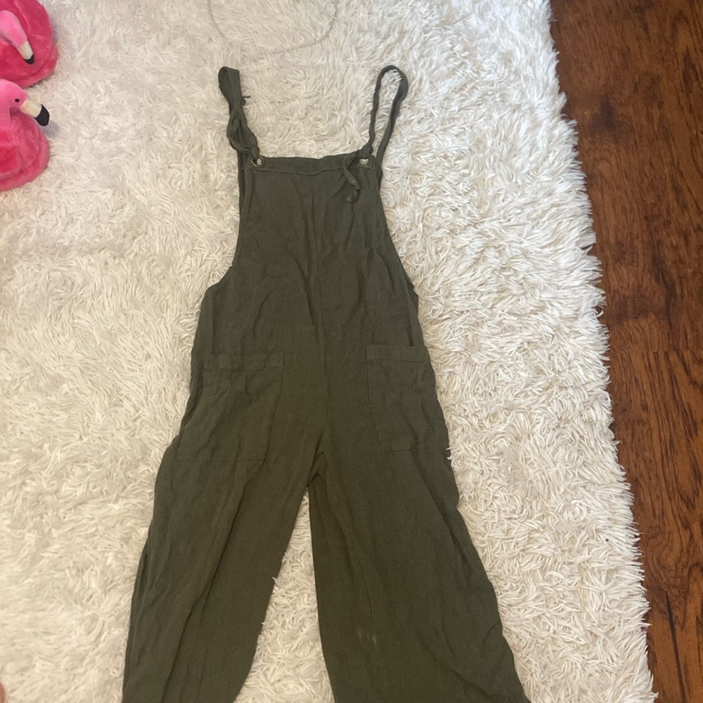 Natural life green overalls